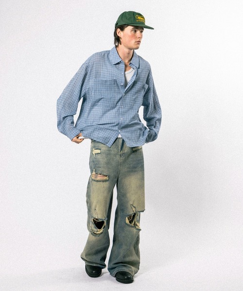 Elanque ダブルポケットボックスカットシャツ Elanque シャツ double pocket box-cut shirt / ダブルポケット