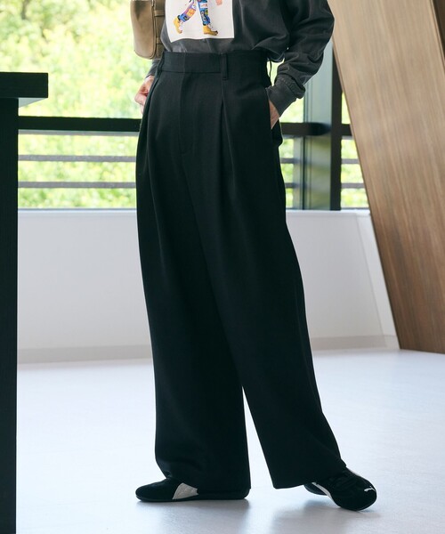 BEAUTY＆YOUTH UNITED ARROWS パンツ ツイードライク バックゴムワイド  