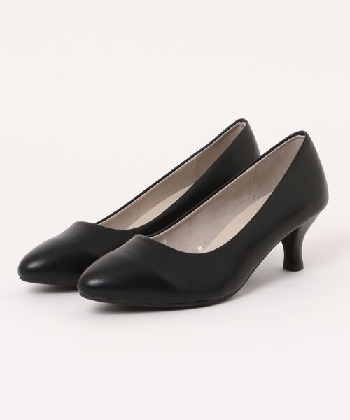 パンプス黒 ランダ RANDA 【ストレスフリー】チャンキーヒールパンプス （BLACK