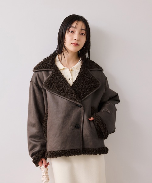 ビス（VIS）/フェイクムートンジャケット VIS（ビス） ブルゾン アウター フェイクムートンジャケット