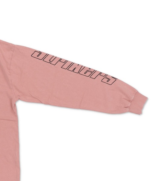 90s 00s ランズエンド　ピンク　無地　ロンT 短丈　桜色　シンプル SPINNS（スピンズ） tシャツ 短丈ロングスリーブTシャツ/レーシング