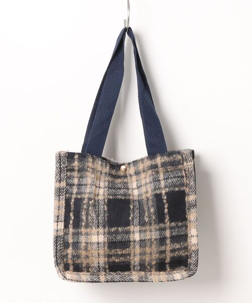 Mignonjour トートバッグ FReePLACe/マチあり チェック柄ミニトート