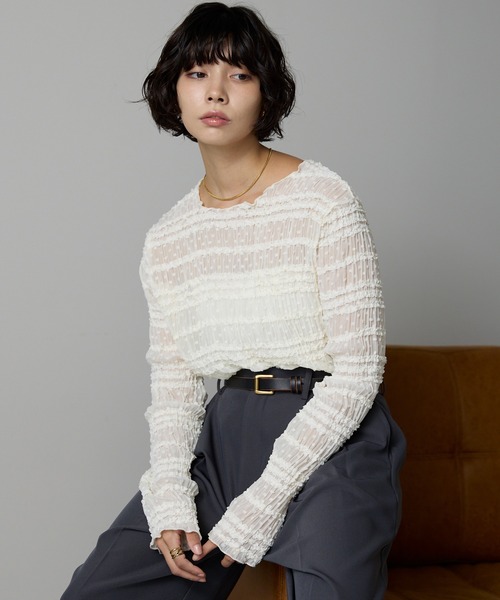 キトン ブラウス シャツ レース フリル フレアスリーブ 長袖 38 白 キトン Kiton ブラウス シャツ レース フリル フレアスリーブ 長袖 38