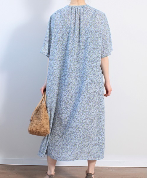 「MB mint breeze」 半袖ワンピース LL ネイビー レディース_画像5