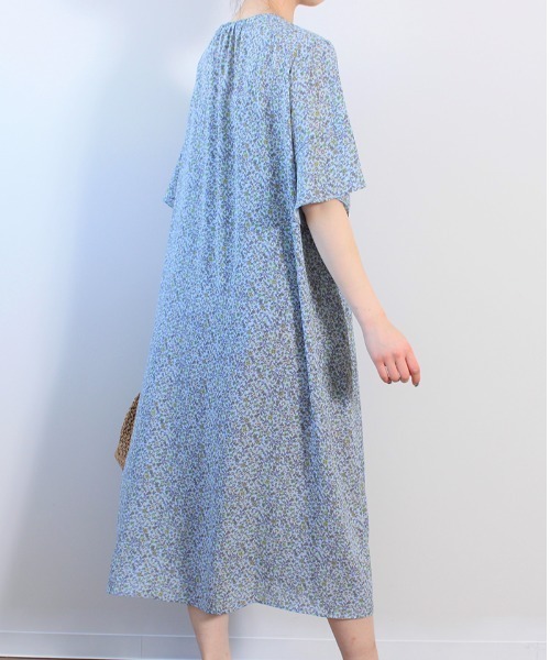 「MB mint breeze」 半袖ワンピース LL ネイビー レディース_画像7