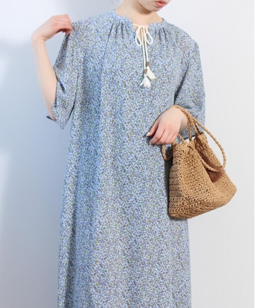 「MB mint breeze」 半袖ワンピース LL ネイビー レディース_画像8