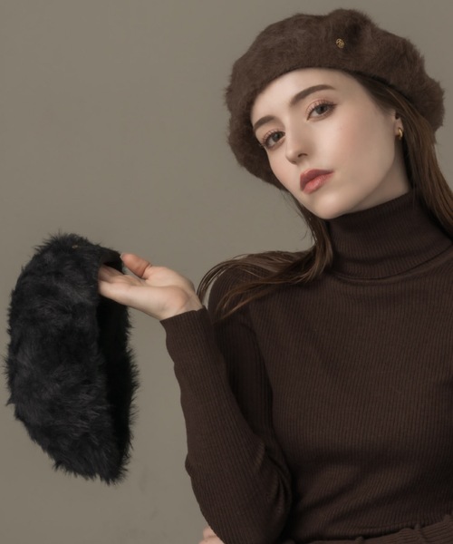 muku 帽子 ベレー帽 BERET / FUR レディース : ZOZOTOWN Yahoo!店