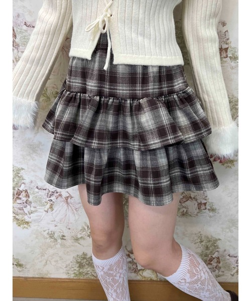スカート チェック2段ティアードスカート : ZOZOTOWN Yahoo!店 - 通販