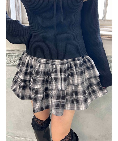 スカート チェック2段ティアードスカート : ZOZOTOWN Yahoo!店 - 通販