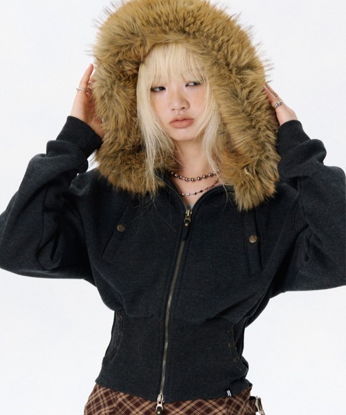 runningHIGH（ランニングハイ） パーカー A'GEM/9 × .kom FUR ZIP UP