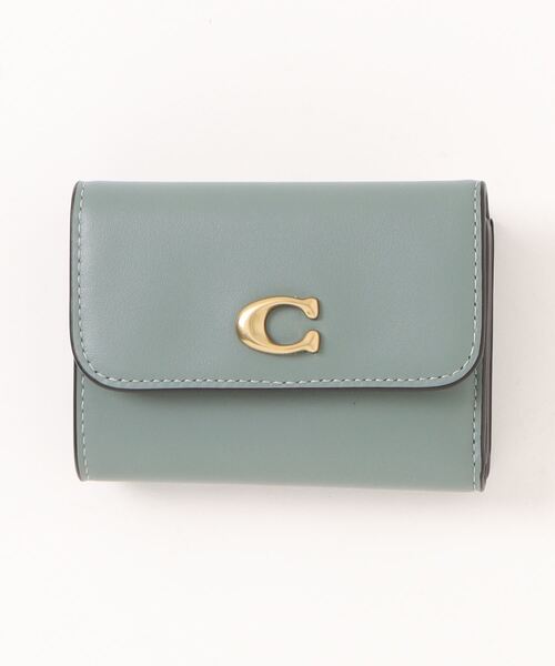 COACH レディース三つ折財布（バッグ、小物素材：本革、レザー）｜財布
