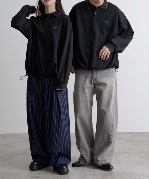 epnok 長袖ポロシャツ LARGE ブラック メンズ : ZOZOTOWN Yahoo!店