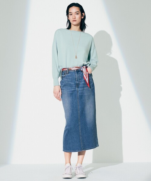 「23区」 長袖ニット 38 ブルー レディース_画像4