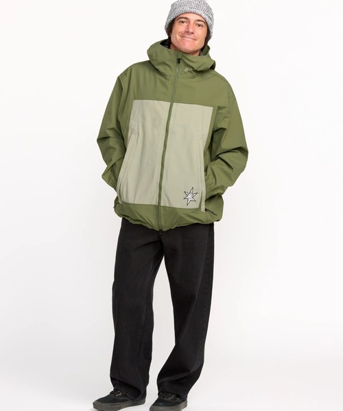 Volcom フード付きジャケット オリーブ VOLCOM（ボルコム） コート ジャケット VOLCOM ARTHUR 3L JACKET