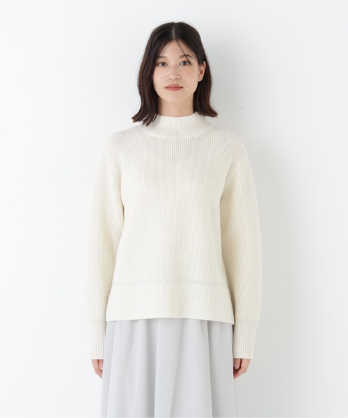 human woman ホワイトポロセーター human woman（ヒューマンウーマン） ニット セーター 「ウォッシャブル