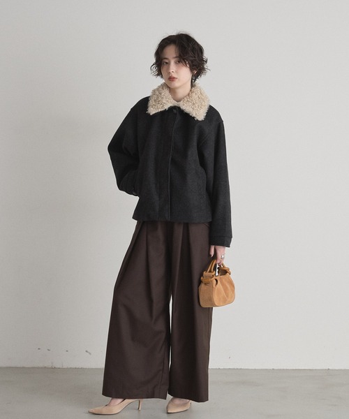 &. NOSTALGIA（ノスタルジア） コート アウター 襟プードルファー