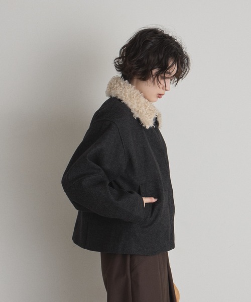 &. NOSTALGIA（ノスタルジア） コート アウター 襟プードルファー