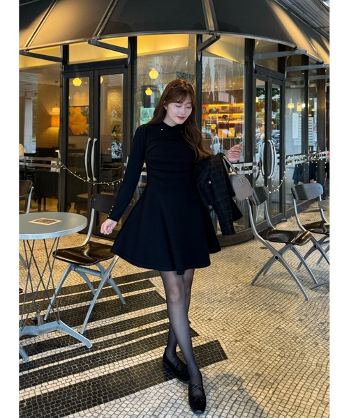 her lip toミニワンピース Her lip to ニットワンピース M ブラック レディース : ZOZOTOWN Yahoo