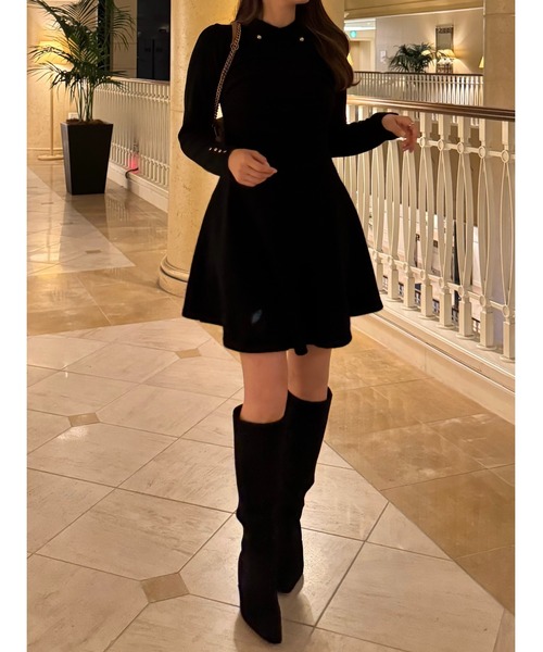 【S】匿名配送 タグ付き Her lip to ワンピース 黒 Her lip to 半袖ワンピース M ブラック レディース : ZOZOTOWN Yahoo