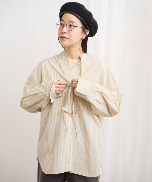 シャツ/ブラウス(長袖/七分) fig London typewriter ribbon BL fig London（フィグロンドン）の「typewriter ribbon BL（シャツ