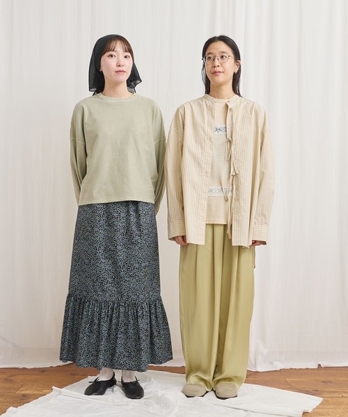 fig London（フィグロンドン） ブラウス シャツ ribbon long shirt