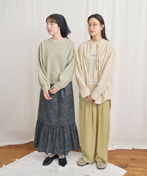 fig London（フィグロンドン） ブラウス シャツ ribbon long shirt