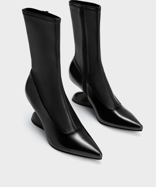 [CHARLES & KEITH] короткие сапоги 23.5cm черный женский 