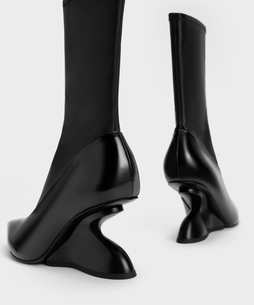 [CHARLES & KEITH] короткие сапоги 23.5cm черный женский 