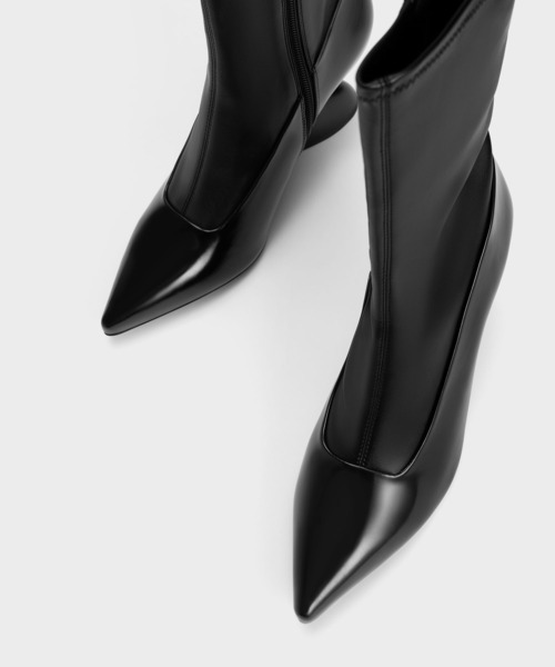 [CHARLES & KEITH] короткие сапоги 23.5cm черный женский 