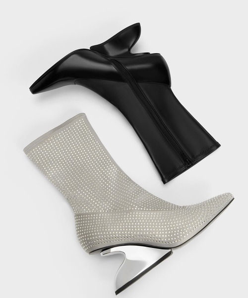 [CHARLES & KEITH] короткие сапоги 23.5cm черный женский 