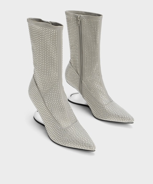 [CHARLES & KEITH] короткие сапоги 23.5cm черный женский 