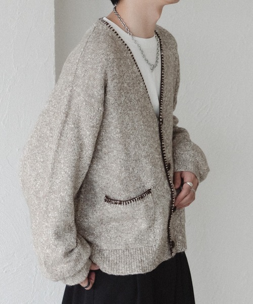 「epnok」 ニットカーディガン SMALL ネイビー メンズ_画像3