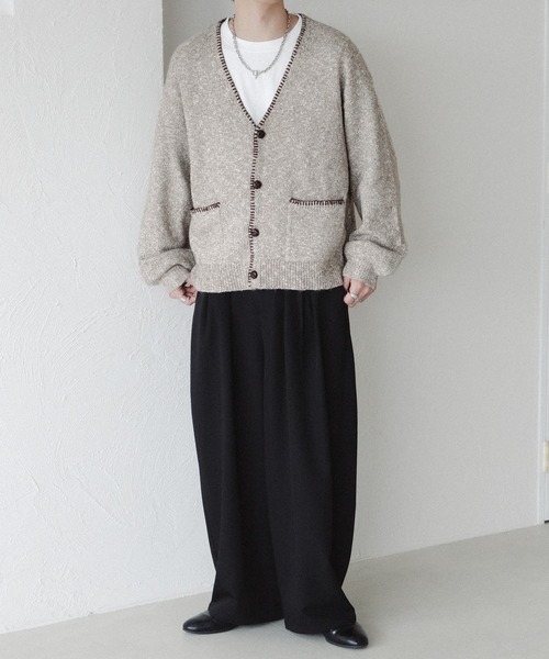 「epnok」 ニットカーディガン SMALL ネイビー メンズ_画像4