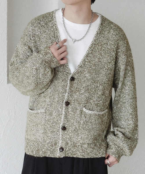 「epnok」 ニットカーディガン SMALL ネイビー メンズ_画像8