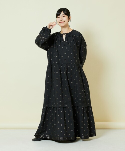 「Freada」 長袖ワンピース ONE SIZE オレンジ レディース_画像4
