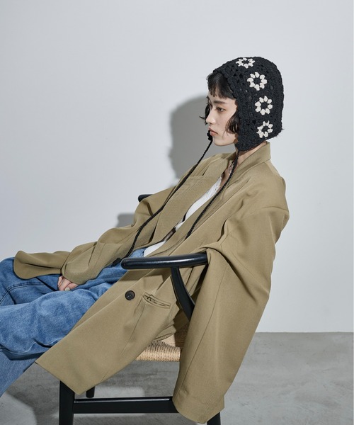 THE Yon ニット帽 ニットキャップ クロシェニットビーニー レディース