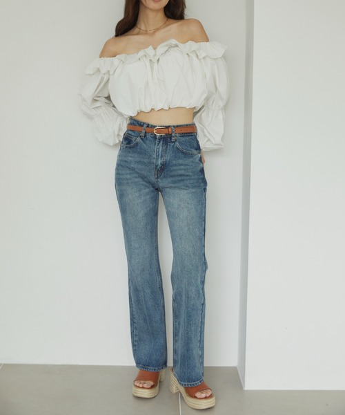 「ACYM」 デニムパンツ MEDIUM ブルー レディース_画像4