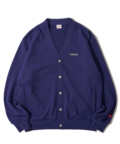 「Healthknit」 カーディガン LARGE チャコールグレー メンズ_画像6