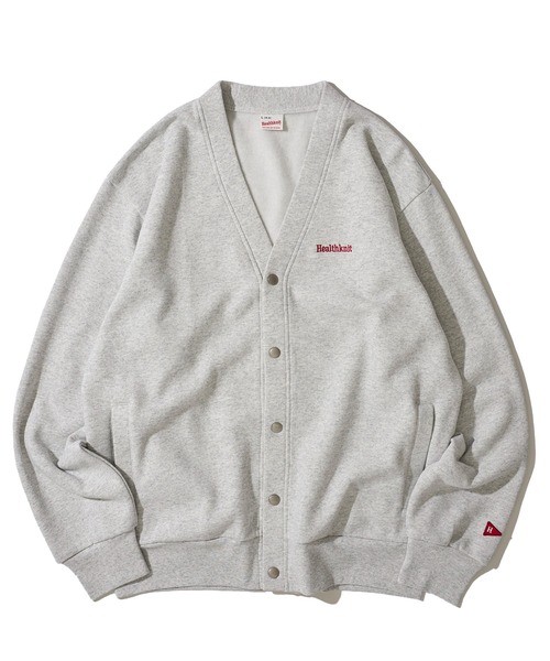 「Healthknit」 カーディガン LARGE チャコールグレー メンズ_画像8