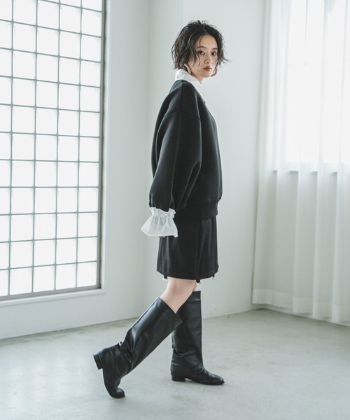 「bohmal」 スウェットカットソー FREE ブラック レディース_画像2