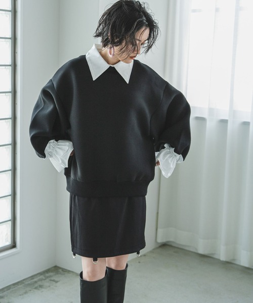 「bohmal」 スウェットカットソー FREE ブラック レディース_画像4