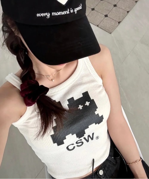 タンクトップ ノースリーブ CATSAVETHEWORLDブランド直輸入正規品/2way