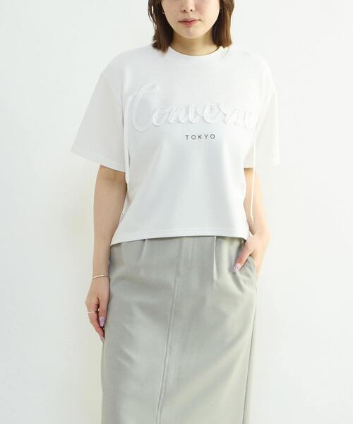 CONVERSE TOKYO tシャツ SPINDLE LOGO TUCK TEE レディース : ZOZOTOWN
