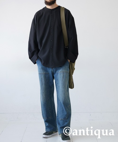 「antiqua」 長袖シャツ P ネイビー レディース_画像5