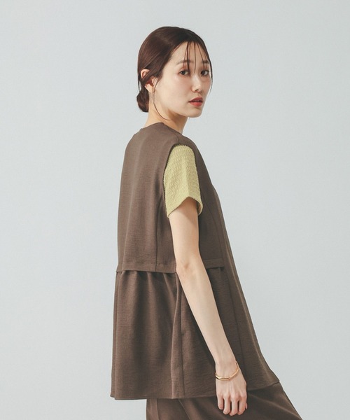 ベスト ジレ お手入れラクラクセットアップ/ジレ/632433 レディースの画像
