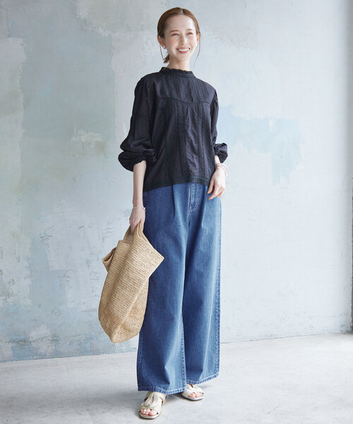「SLOBE IENA」 デニムパンツ 36 ブルー レディース_画像8