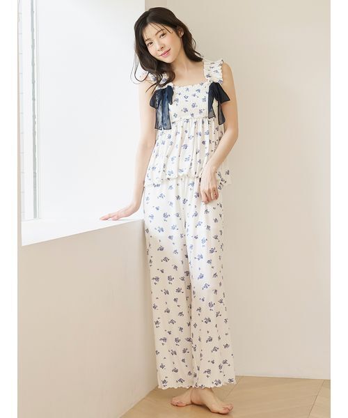 SNIDEL HOME パジャマ ルームウェア 「接触冷感」フラワーリボン