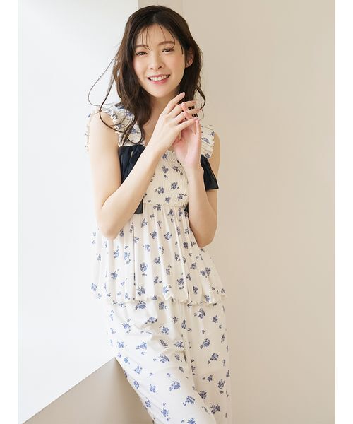 SNIDEL HOME パジャマ ルームウェア 「接触冷感」フラワーリボン