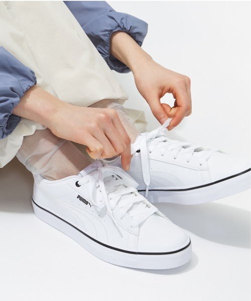 「PUMA」 ローカットスニーカー 23.5cm ホワイト×ブラック メンズ_画像4