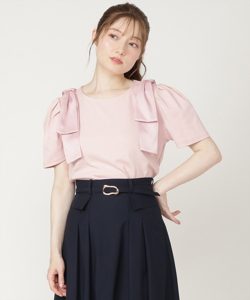SWINGLE（スウィングル） tシャツ 半袖 ショルダーリボンTシャツ